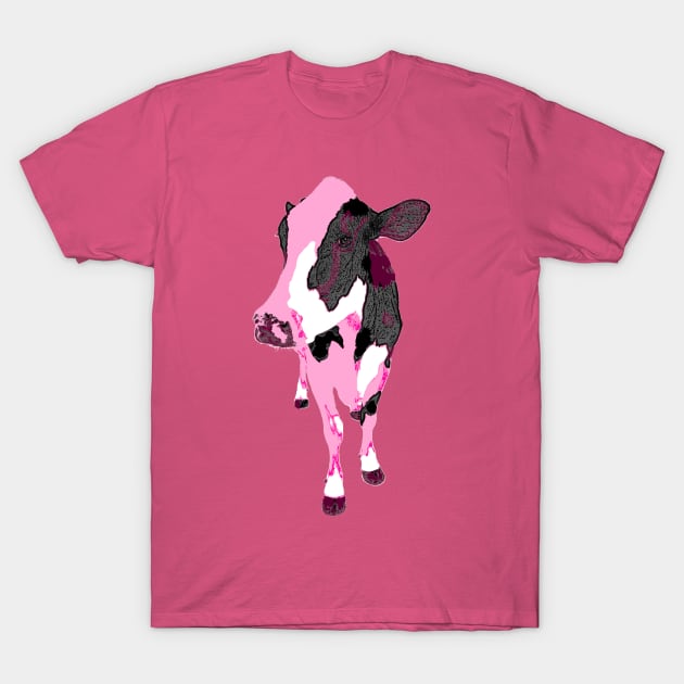 Pink Cow T-Shirt by KA Textiles and Designs